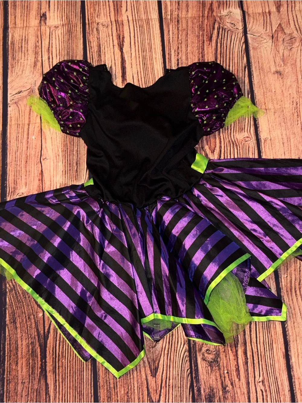 Girls' Purple & Green Witch Dress Costume -